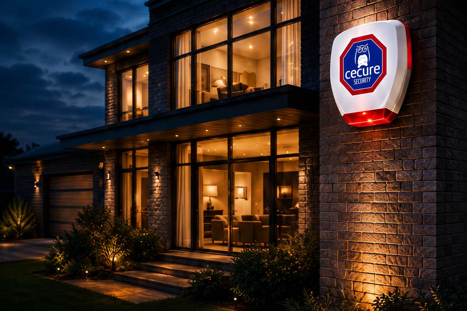 Modern home protected by Cecure security